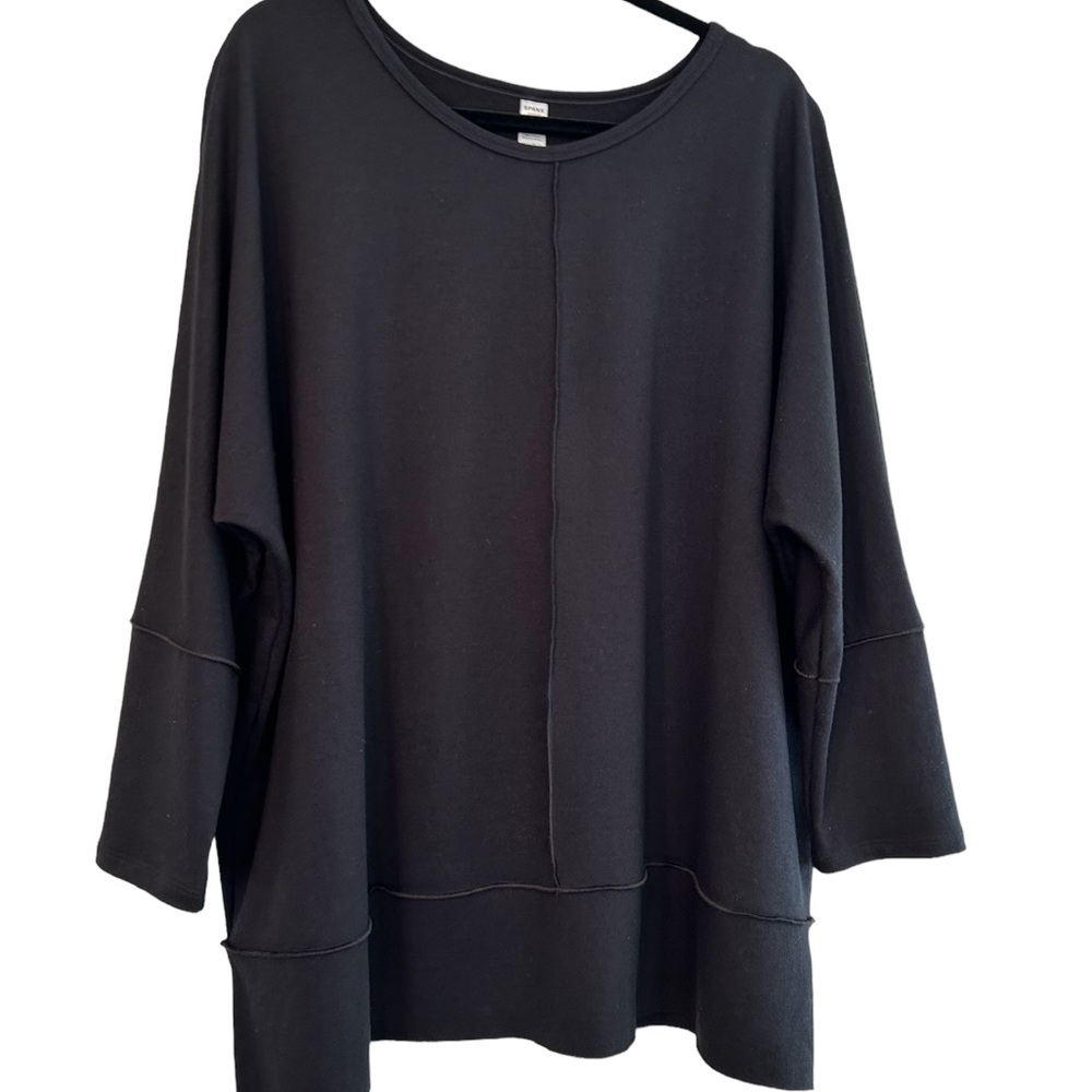SPANX  Perfect Length Black Dolman Sleeve Sweatshirt Size 1X